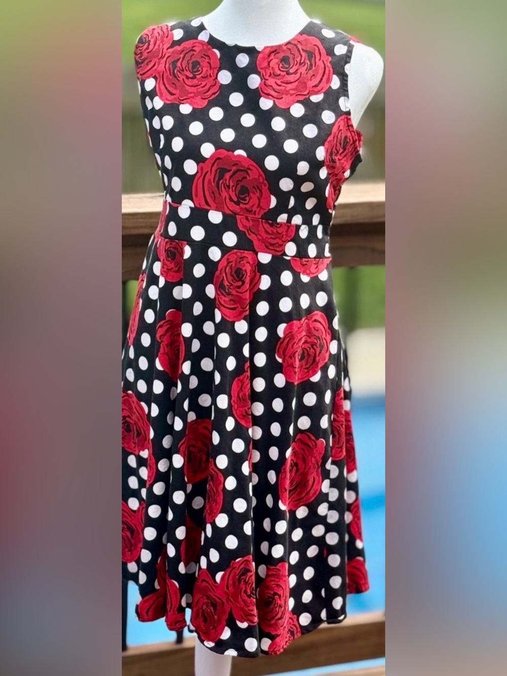 OTEN Women's Vintage Style Polka Dot Dress 1950s style: XL